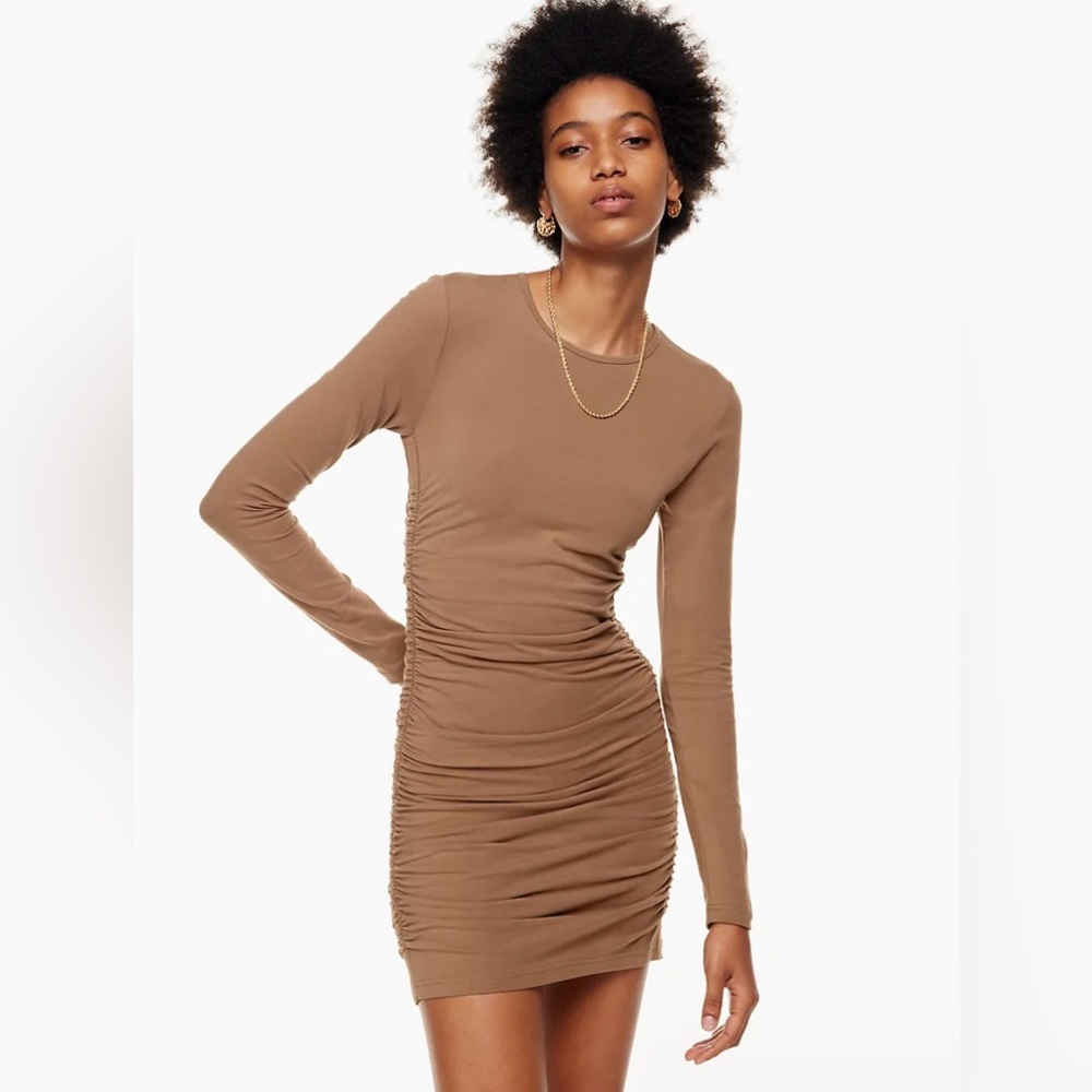 TNA Malibu long sleeve dress in grey